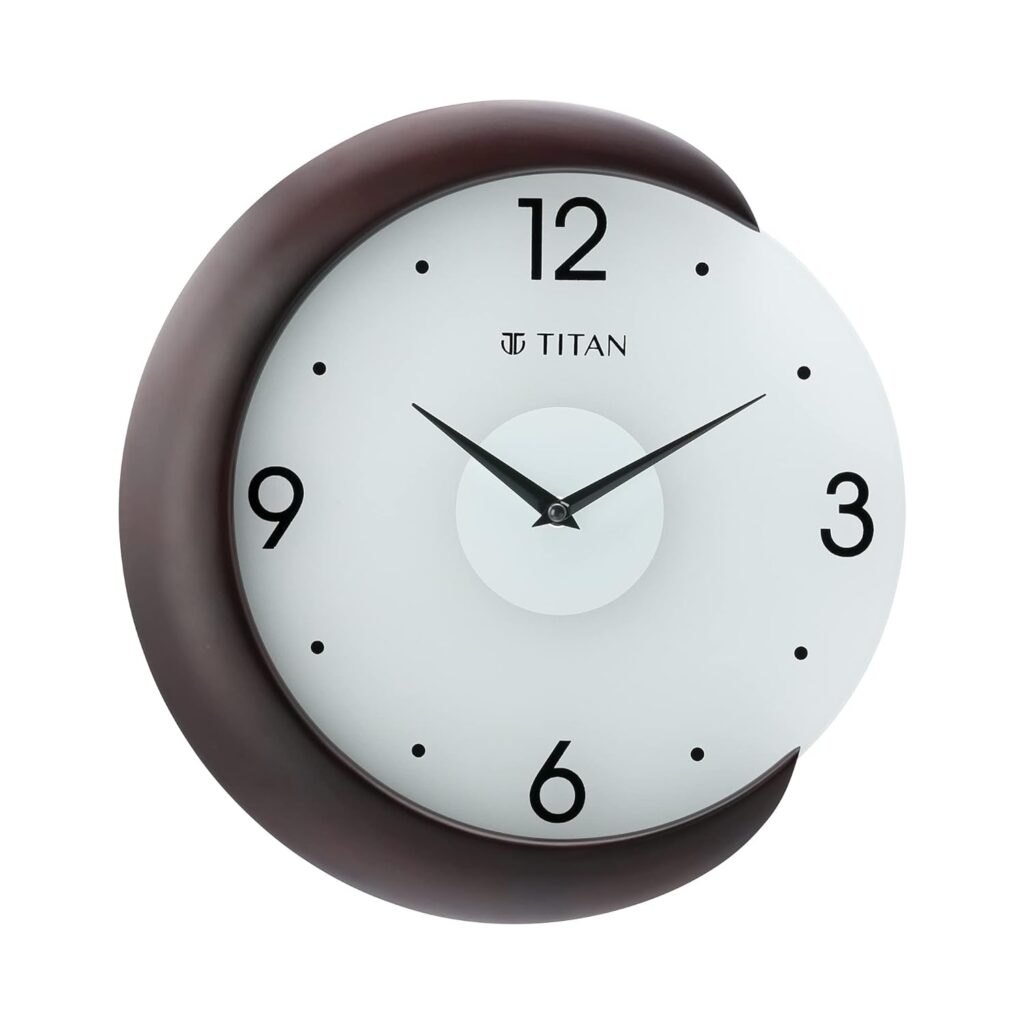 Titan Wooden Half Moon Wall Clock