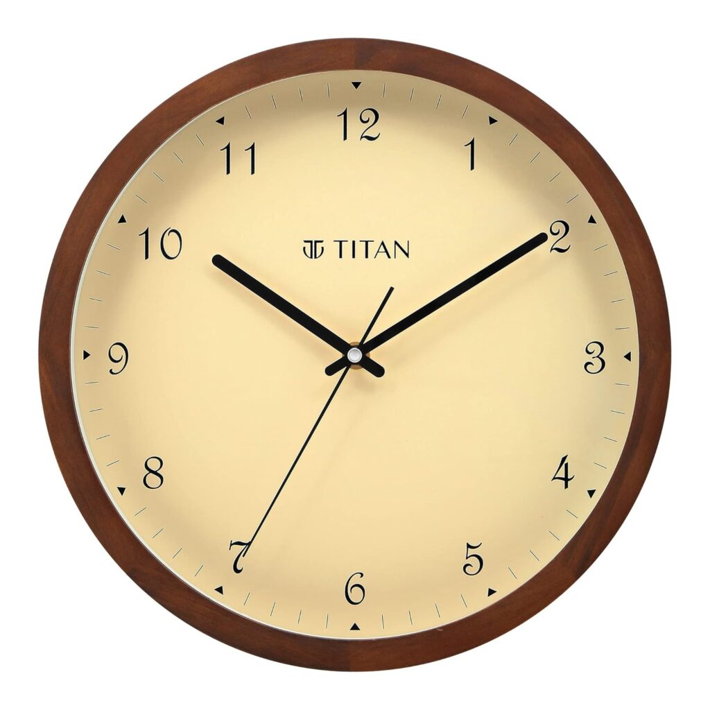 Wooden Finish White Wall Clock 