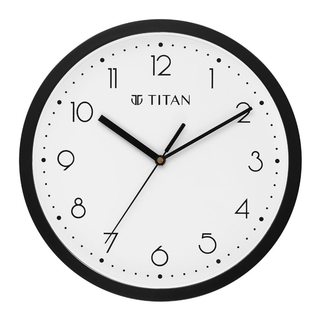Titan Wall Clock – Simple Black Design with Arabic Numerals