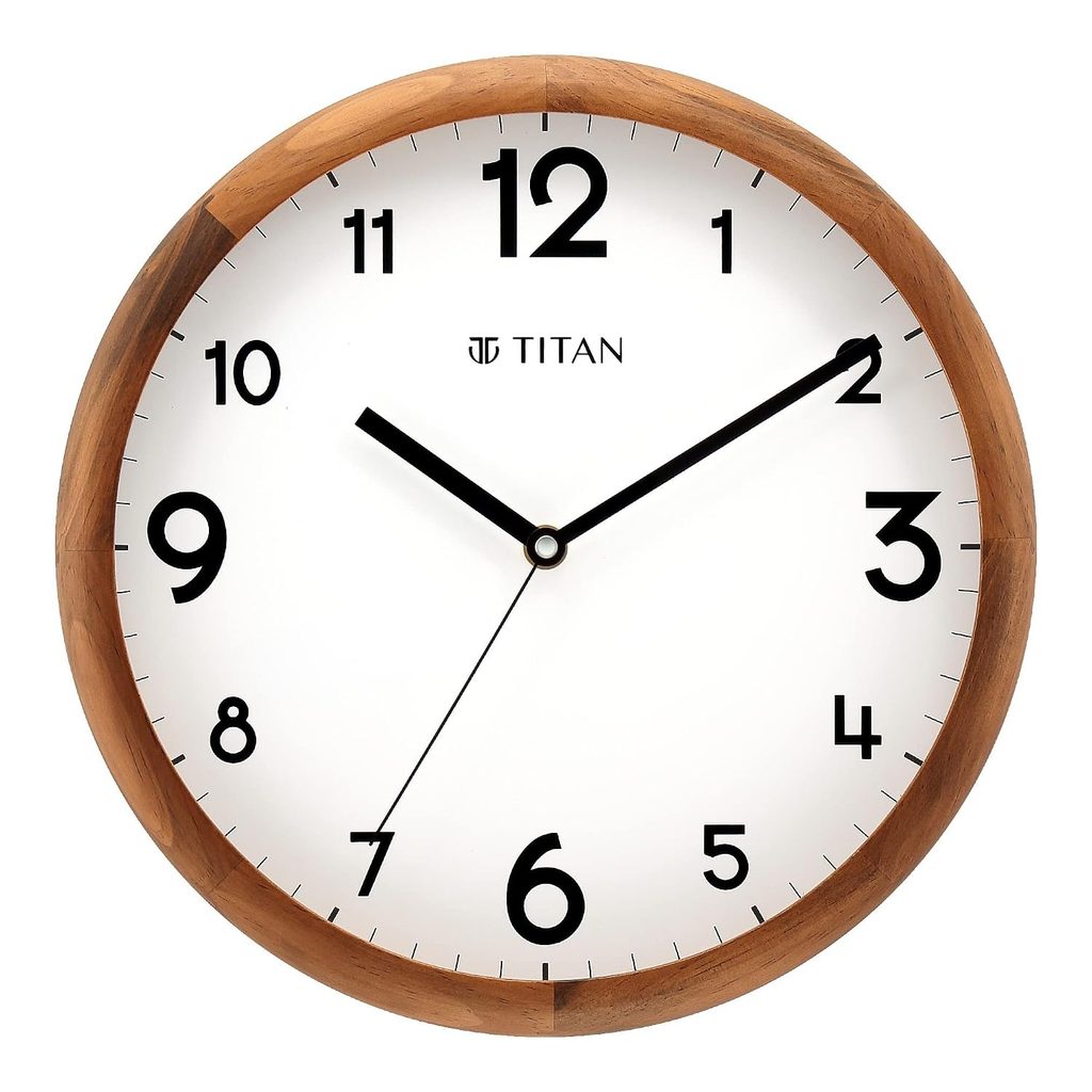 Titan Wall Clock - Classic Wooden Finish