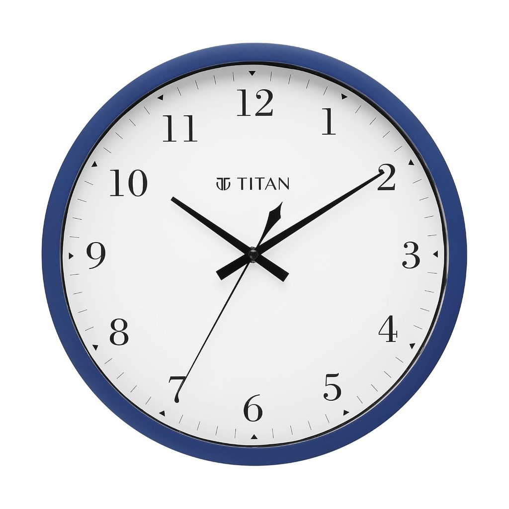 Titan Wall Clock – Classic Blue Minimal Dial 