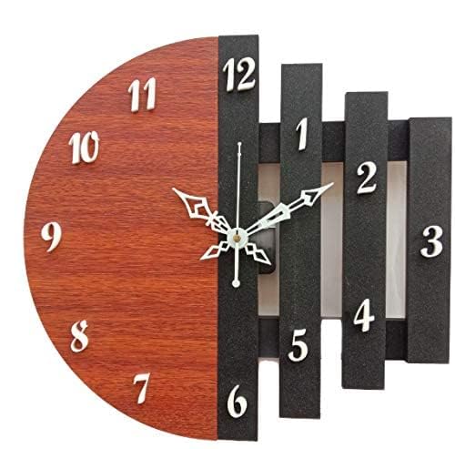 Wooden Wall Clock – 3D Antique Analog Design for Home
